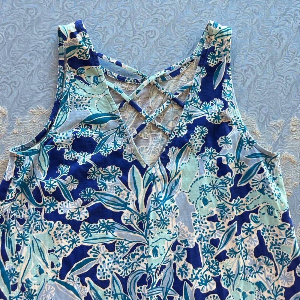 Lilly Pulitzer Kristen Koalafications Royal Purple Bamboo Dress XS Nwot - Picture 13 of 13